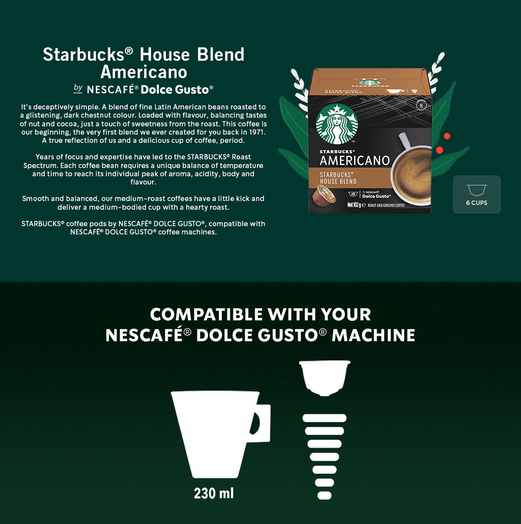 Starbucks® House Blend Americano By Nescafe® Dolce Gusto