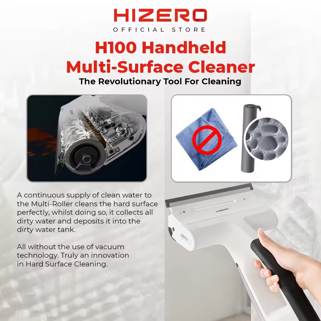 HIZERO H100 Handheld Bionic Floor Cleaner | Cordless 4-in-1 Wet & Dry Mop | No-Suction Technology | Self-Cleaning - Image 4