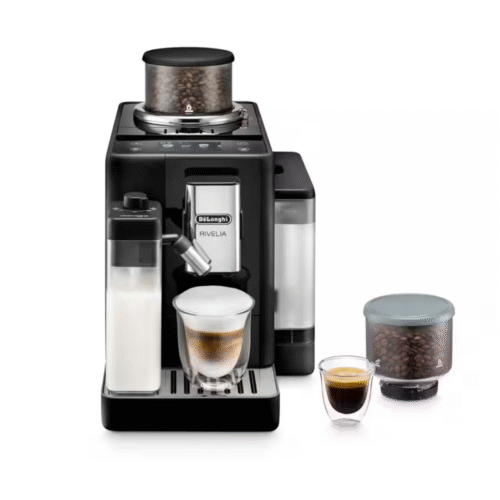 De'Longhi Rivelia Fully Automatic Coffee Machine | Bean-to-Cup Espresso Maker with Milk Frother – Onyx Black