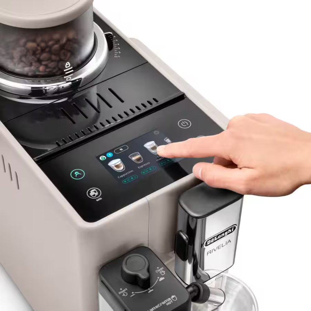De'Longhi Rivelia l Fully Automatic Espresso Coffee Machine with Milk Frother – Sand Beige - Image 2