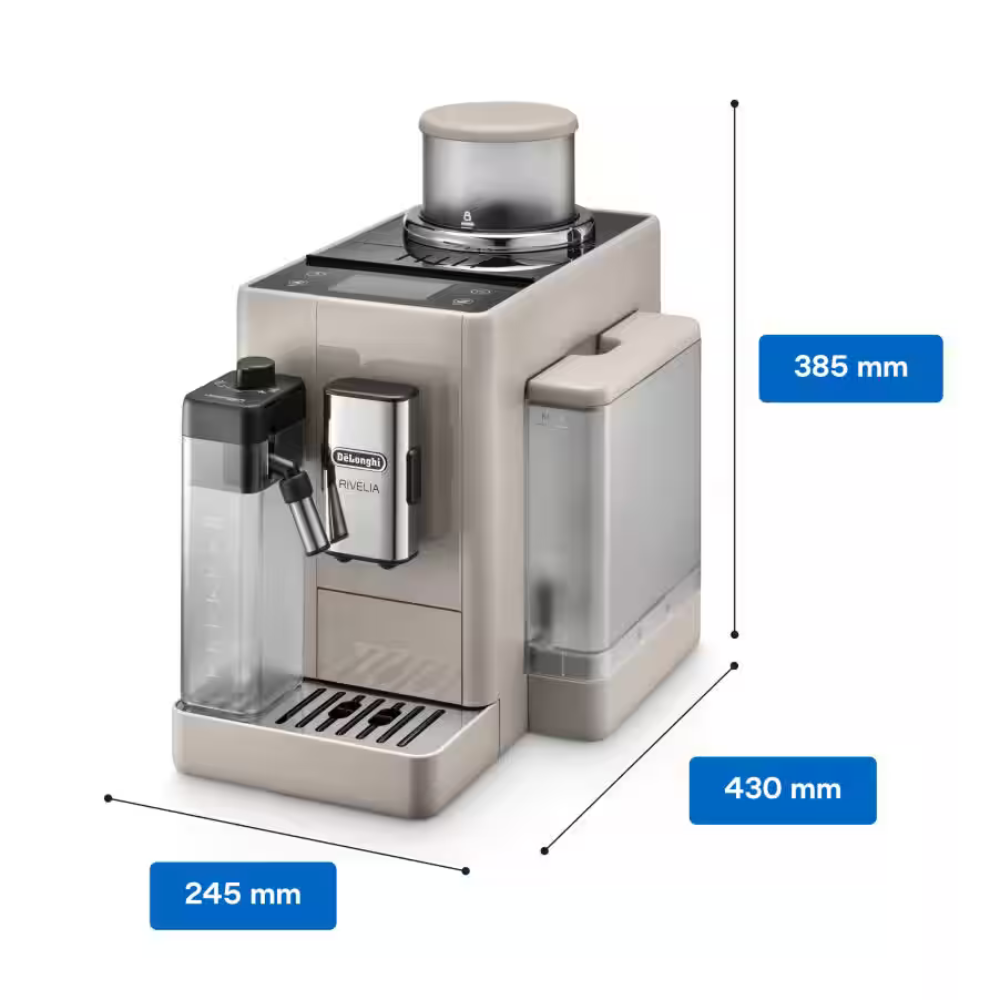 De'Longhi Rivelia l Fully Automatic Espresso Coffee Machine with Milk Frother – Sand Beige - Image 6