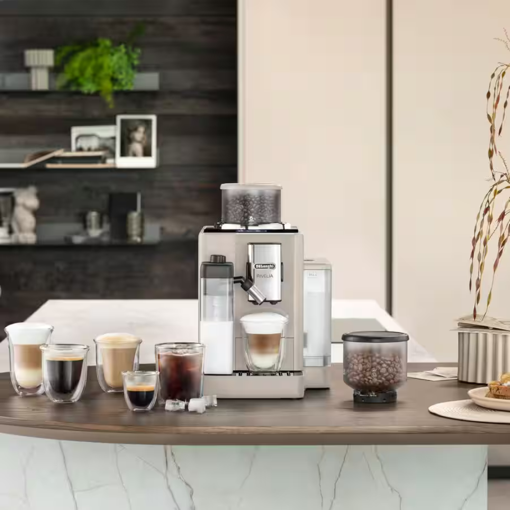 De'Longhi Rivelia l Fully Automatic Espresso Coffee Machine with Milk Frother – Sand Beige - Image 7