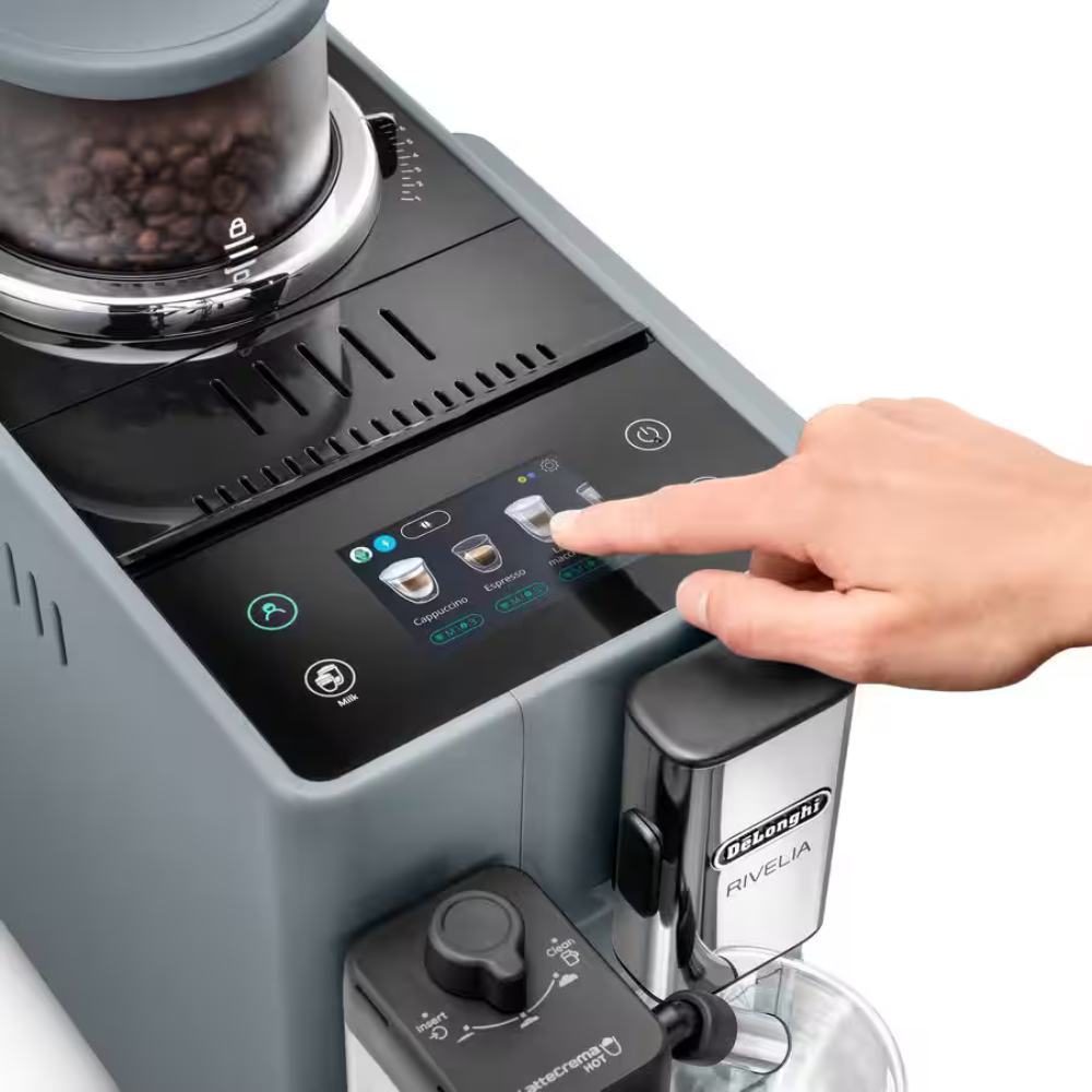 De'Longhi Rivelia l Fully Automatic Espresso Coffee Machine with Milk Frother – Pebble Grey - Image 2