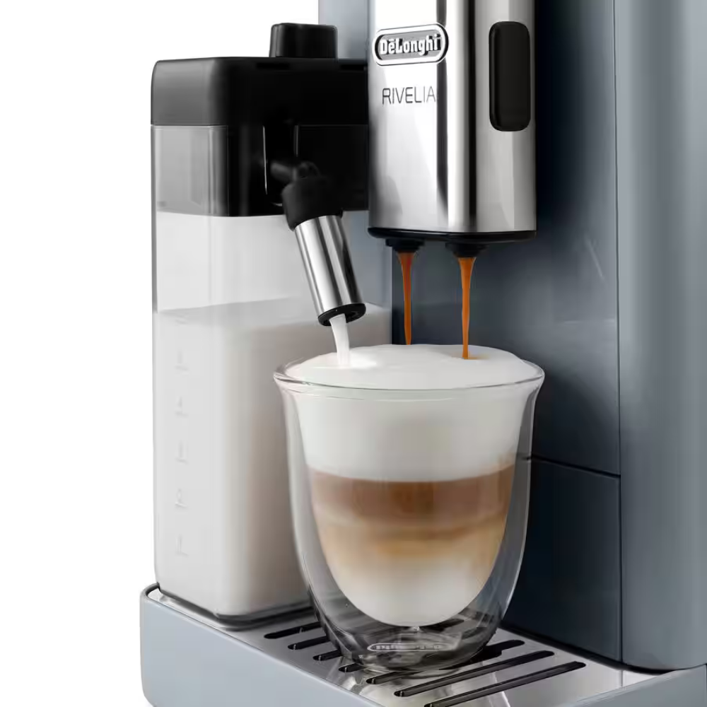 De'Longhi Rivelia l Fully Automatic Espresso Coffee Machine with Milk Frother – Pebble Grey - Image 4