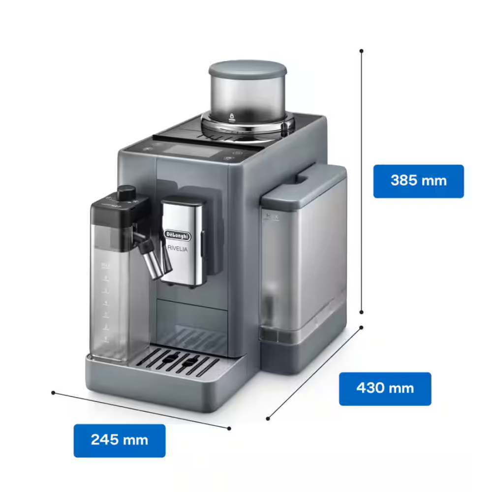 De'Longhi Rivelia l Fully Automatic Espresso Coffee Machine with Milk Frother – Pebble Grey - Image 6