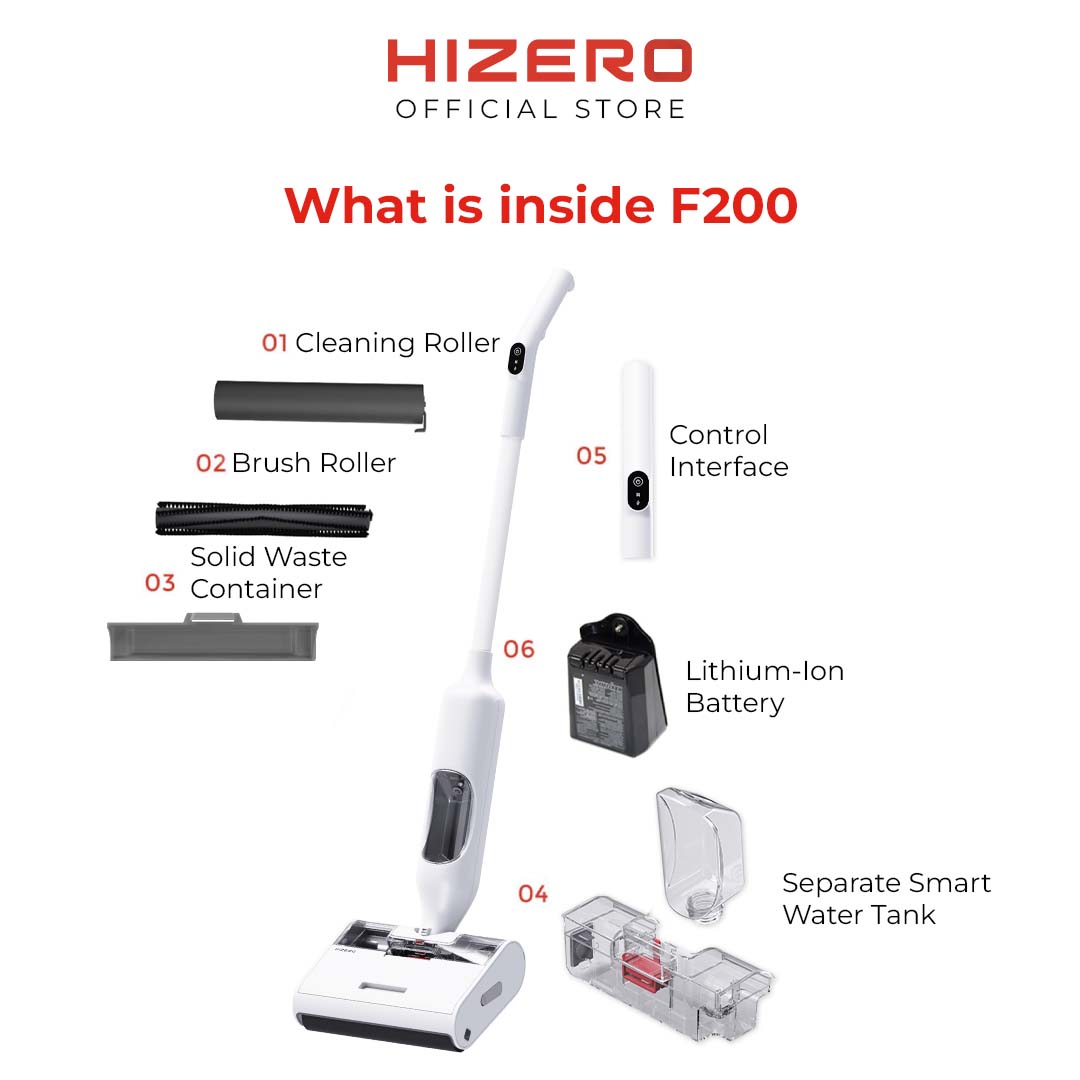 Hizero F200 Bionic All-in-One Cordless Hard Floor Cleaner | Sweeps, Mops & Self-Cleans - Image 8