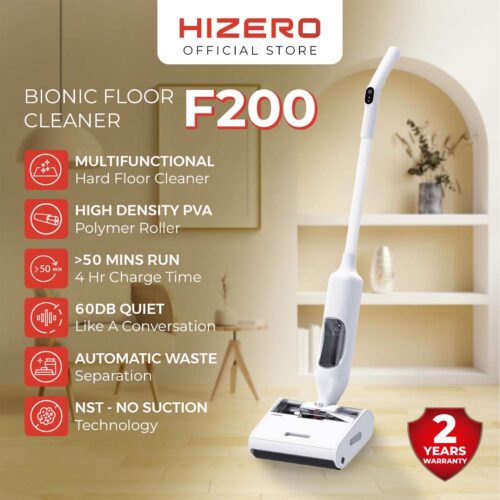 Hizero F200 Bionic All-in-One Cordless Hard Floor Cleaner | Sweeps, Mops & Self-Cleans