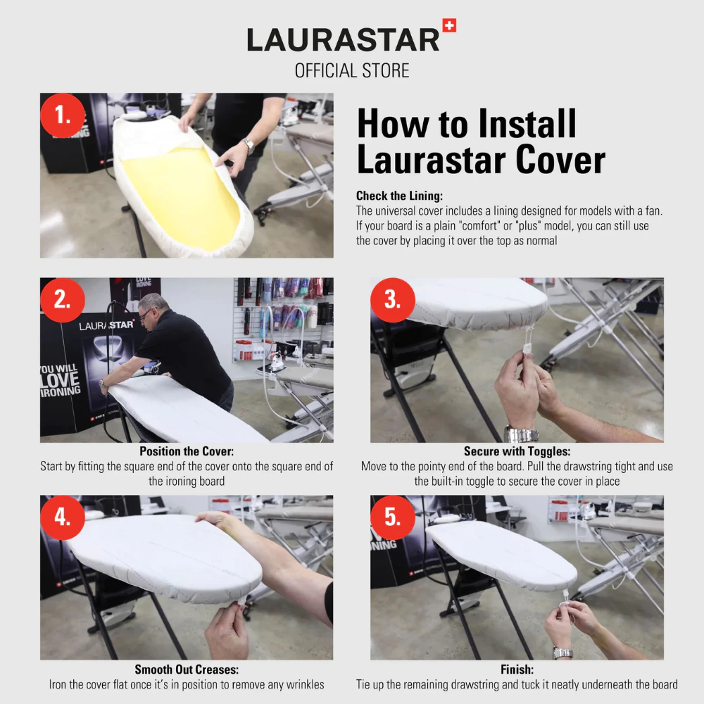 Laurastar BY BOSS Universal Ironing Board Cover - Fits All Boards - Image 7